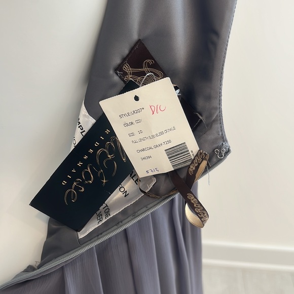 Sample Lela Rose size 10 Charcoal Gray Crinkle Chiffon NWT - Picture 7 of 8